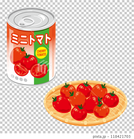 罐裝櫻桃番茄和漏勺櫻桃番茄 118421703