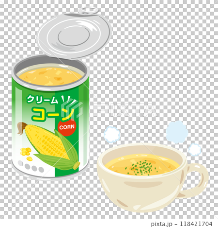 杯子裡的玉米罐頭和玉米湯 杯子裡的玉米罐頭和玉米湯 118421704