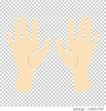 両手のひらを広げるしぐさパーツ カラーナチュラル線少な目タイプ 両手のひらを広げるしぐさパーツ カラーナチュラル線少な目タイプ 118421759