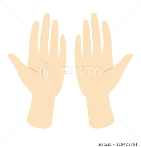 両手のひらを見るパーツ カラーナチュラル線少な目タイプ 両手のひらを見るパーツ カラーナチュラル線少な目タイプ 118421761