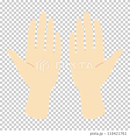 両手のひらを見るパーツ カラーナチュラル線少な目タイプ 両手のひらを見るパーツ カラーナチュラル線少な目タイプ 118421761