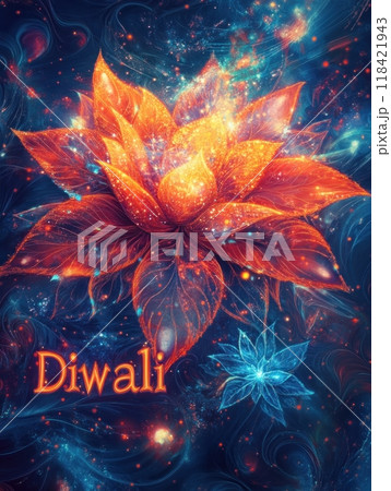 mandala lotus inscription "Diwali" mandala lotus inscription "Diwali" 118421943