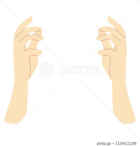 両手で囲むしぐさパーツ　カラーナチュラル線少な目タイプ  118422286
