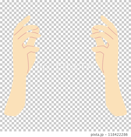 両手で囲むしぐさパーツ　カラーナチュラル線少な目タイプ  118422286