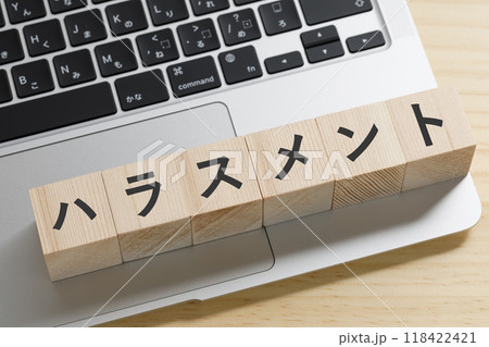 ハラスメントと書かれた積み木のブロック ハラスメントと書かれた積み木のブロック 118422421