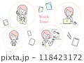 ビジネスウーマンのイラストセット 118423172