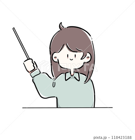 説明する女性のイラストのイラスト素材 [118423188] - PIXTA