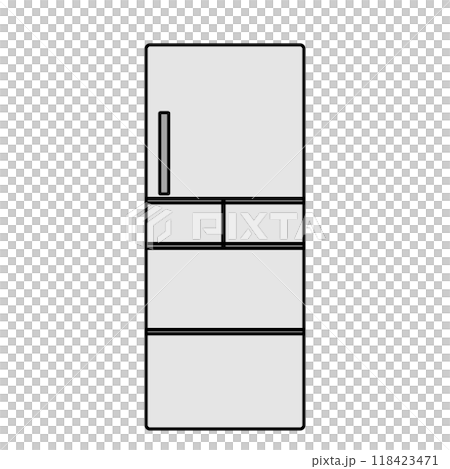 Simple illustration of a large family refrigerator 118423471