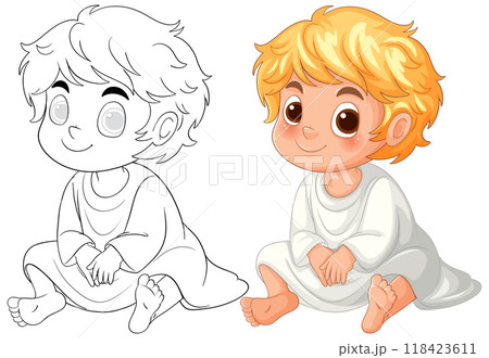 Cute Angelic Child Illustration 118423611