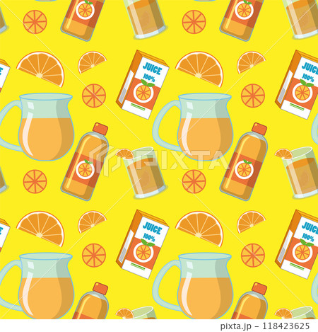 Citrus Juice Seamless Pattern Citrus Juice Seamless Pattern 118423625