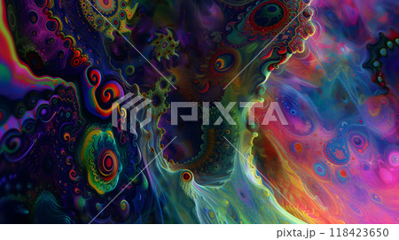 saturated colorful mad abstract background, random different shapes and objects, hallucinations of ancient shaman after mushroom overdose saturated colorful mad abstract background, random different shapes and objects, hallucinations of ancient shaman after mushroom overdose 118423650