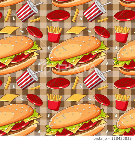 Fast Food Seamless Pattern 118423838