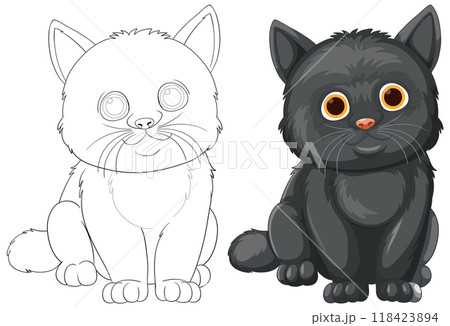 Cute Black Cat Illustration Cute Black Cat Illustration 118423894