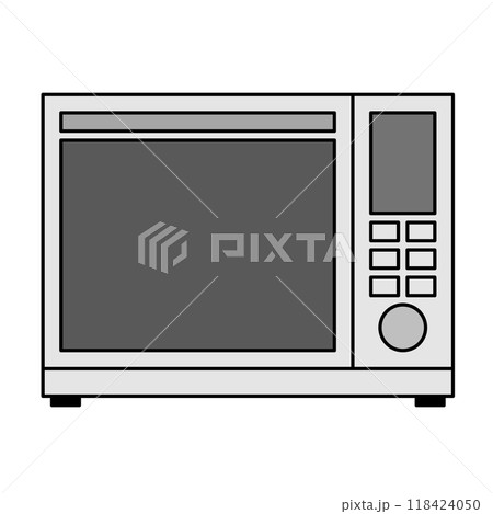 横側にスイッチのついた電子レンジのイラスト 118424050