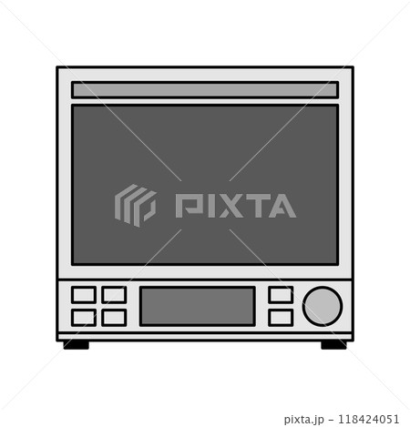 下側にスイッチのついた電子レンジのイラスト 118424051