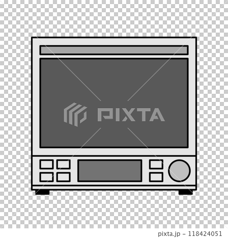 下側にスイッチのついた電子レンジのイラスト 118424051