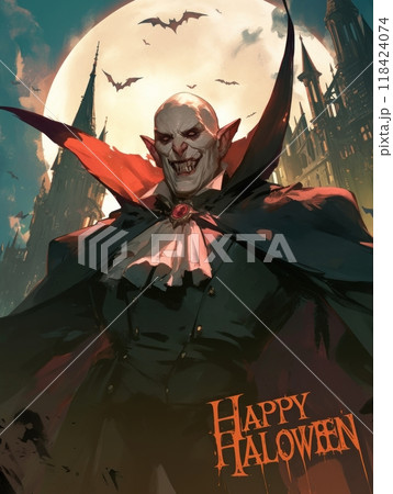 vampire for halloween. the inscription "HALLOWEEN" 118424074