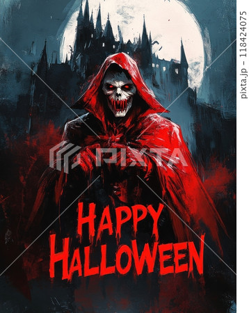 vampire for halloween. the inscription "HALLOWEEN" 118424075