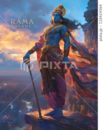 God Rama. Inscription "Rama Navami" 118424564