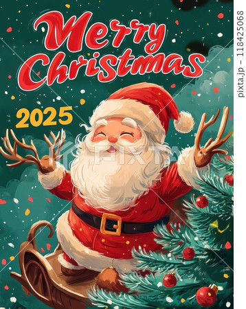 原画】創作イラスト 2025年Xmas絵 2025年クリスマスイラスト 蒼色