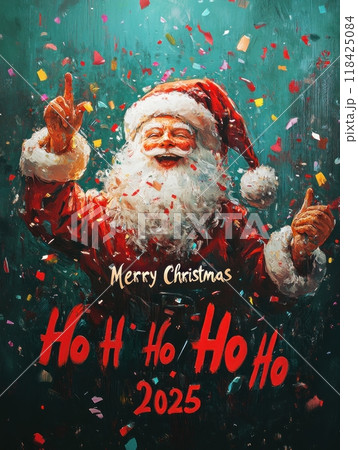 Santa Claus. The inscription "MERRY CHRISTMAS" 118425084