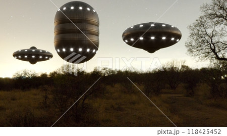 Ufo, photorealistic 3d visualization, 3d render Ufo, photorealistic 3d visualization, 3d render 118425452