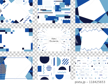 A set of 9 retro geometric backgrounds 118425653