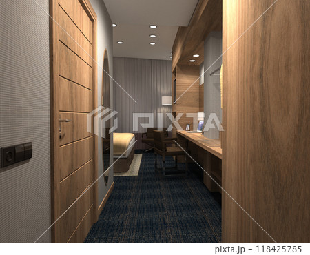 residential interior visualization, 3D illustration, cg residential interior visualization, 3D illustration, cg 118425785