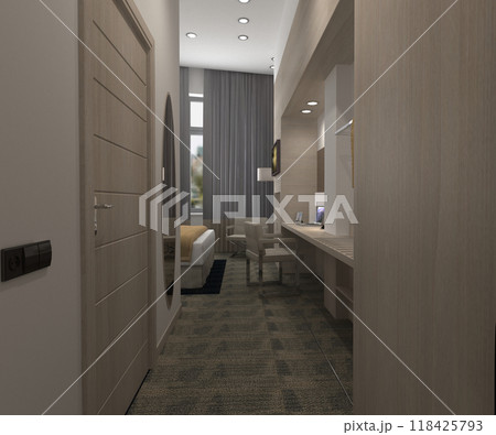 residential interior visualization, 3D illustration, cg residential interior visualization, 3D illustration, cg 118425793
