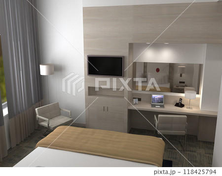 residential interior visualization, 3D illustration, cg residential interior visualization, 3D illustration, cg 118425794