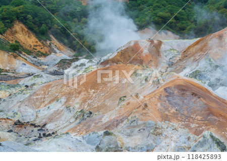 噴煙を上げる地獄谷 噴煙を上げる地獄谷 118425893