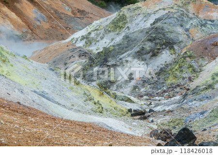噴煙を上げる地獄谷 118426018