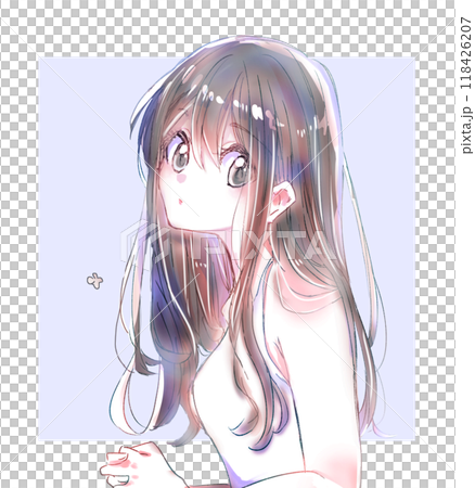 透明感のある女性　黒髪 118426207