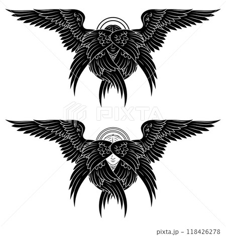 Christian angel with six wings 118426278