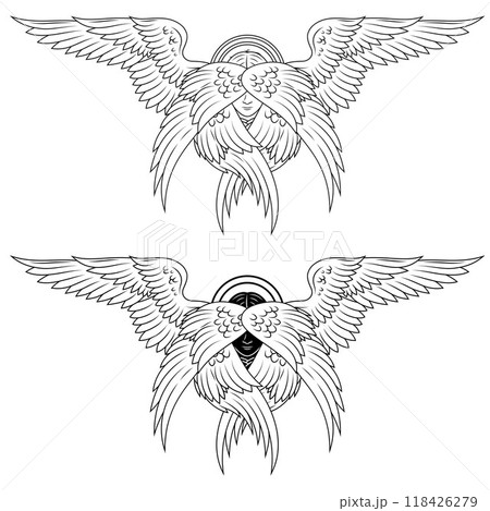 Christian angel with six wings 118426279