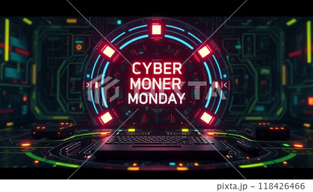futuristic cyber monday vector illustration 118426466