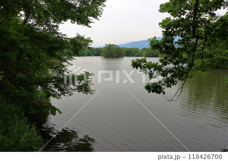 Onuma lake at Onuma Quasi-national park near the town of Nanae on the Oshima Peninsula in Hokkaido. Onuma lake at Onuma Quasi-national park near the town of Nanae on the Oshima Peninsula in Hokkaido. 118426700