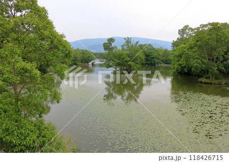 Onuma lake at Onuma Quasi-national park near the town of Nanae on the Oshima Peninsula in Hokkaido. Onuma lake at Onuma Quasi-national park near the town of Nanae on the Oshima Peninsula in Hokkaido. 118426715