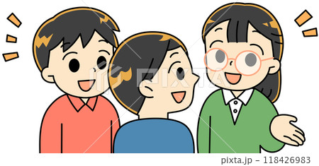 話し合いをする子供たち 118426983