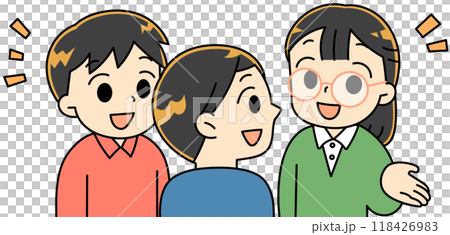 話し合いをする子供たち 118426983