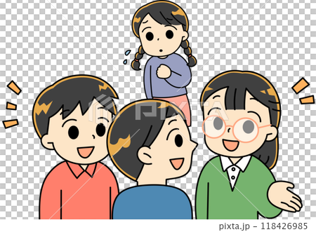 A girl who can't fit into the group A girl who can't fit into the group 118426985