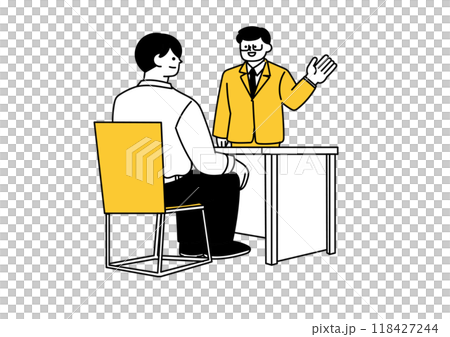 Illustration of a man participating in a seminar Illustration of a man participating in a seminar 118427244