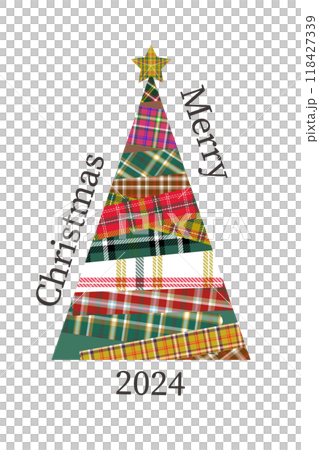 タータンチェック マステのおしゃれなクリスマスツリー素材 タータンチェック マステのおしゃれなクリスマスツリー素材 118427339