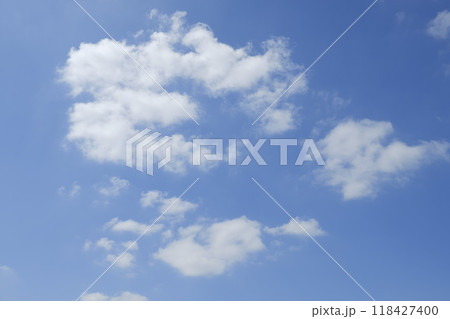 秋の柔らかい光と青空と雲 秋の柔らかい光と青空と雲 118427400