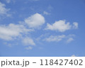 秋の柔らかい光と青空と雲 118427402