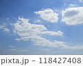 秋の柔らかい光と青空と雲 118427408