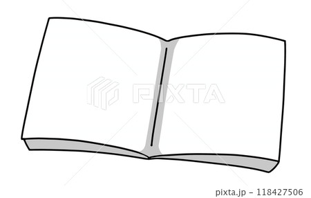 ゆるめシンプルな開いた本　ベタ塗り 118427506