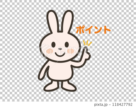 ポイントを説明するうさぎさんのイラスト 118427792