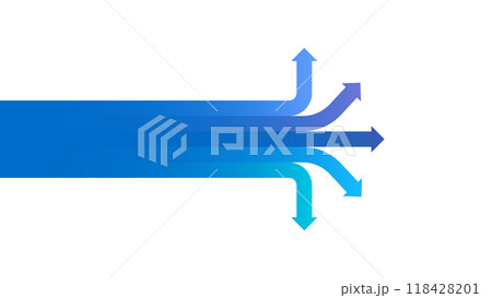 分岐を示すシンプルな矢印ベクターデザイン素材 分岐を示すシンプルな矢印ベクターデザイン素材 118428201