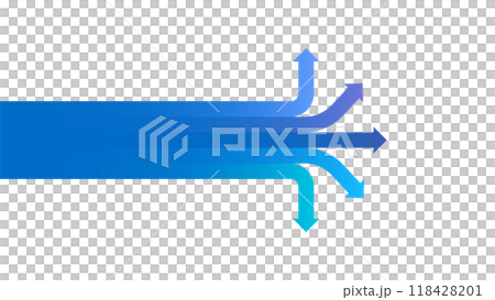分岐を示すシンプルな矢印ベクターデザイン素材 分岐を示すシンプルな矢印ベクターデザイン素材 118428201